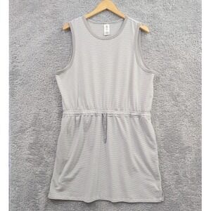 Member's Mark Tank Dress Gray White Stripes Cinched Waist Size‎ XL Casual